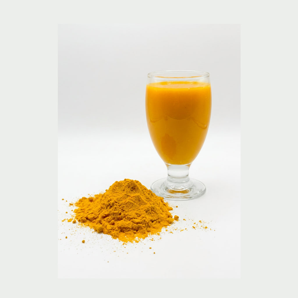 PrimeCoco mango puree milk shake powder, a deep golden-yellow free-flowing powder made from real mango puree
