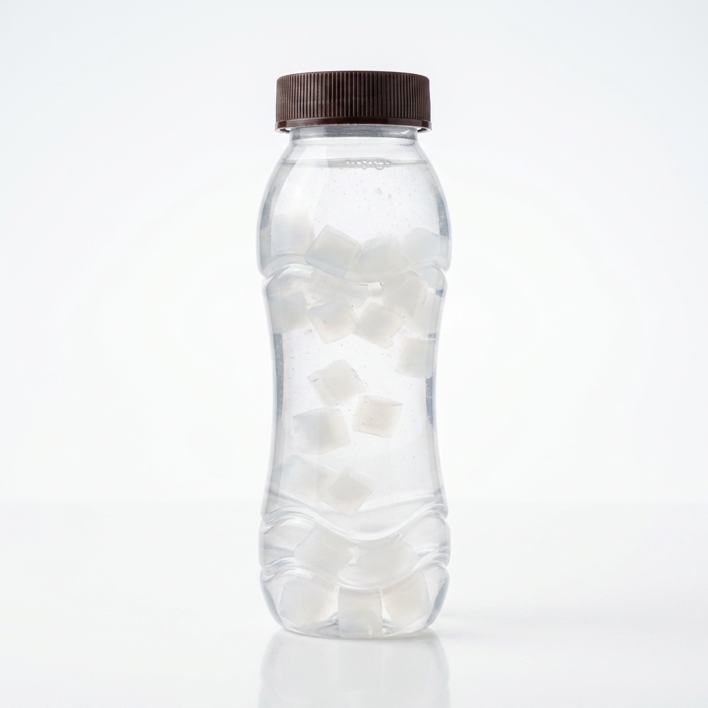 Coconut water with firm white nata de coco cubes