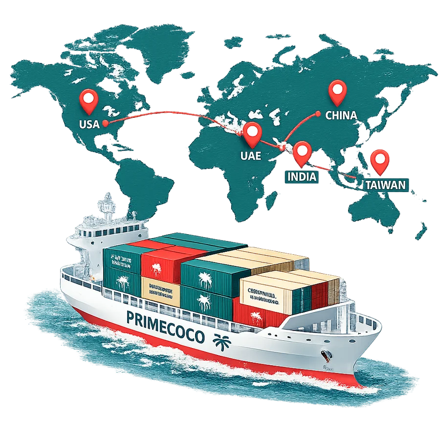 PrimeCoco global export map